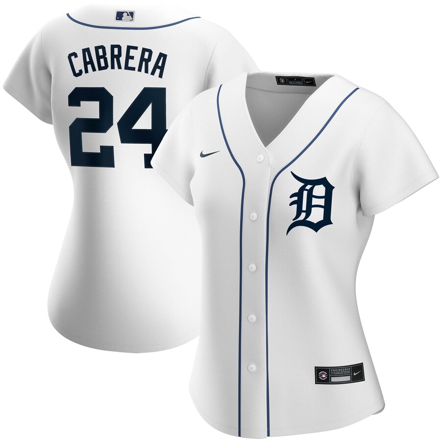 Cheap Detroit Tigers 24 Miguel Cabrera Nike Women Home 2020 MLB Player Jersey White